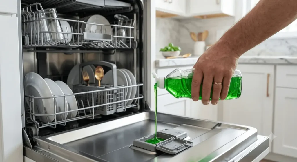 how to use liquid dishwasher detergent correctly