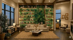 plants greenery large blank wall decor ideas