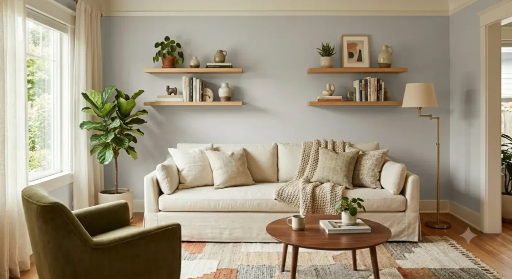 Best paint colors for living room in soft beige and light gray neutral tones