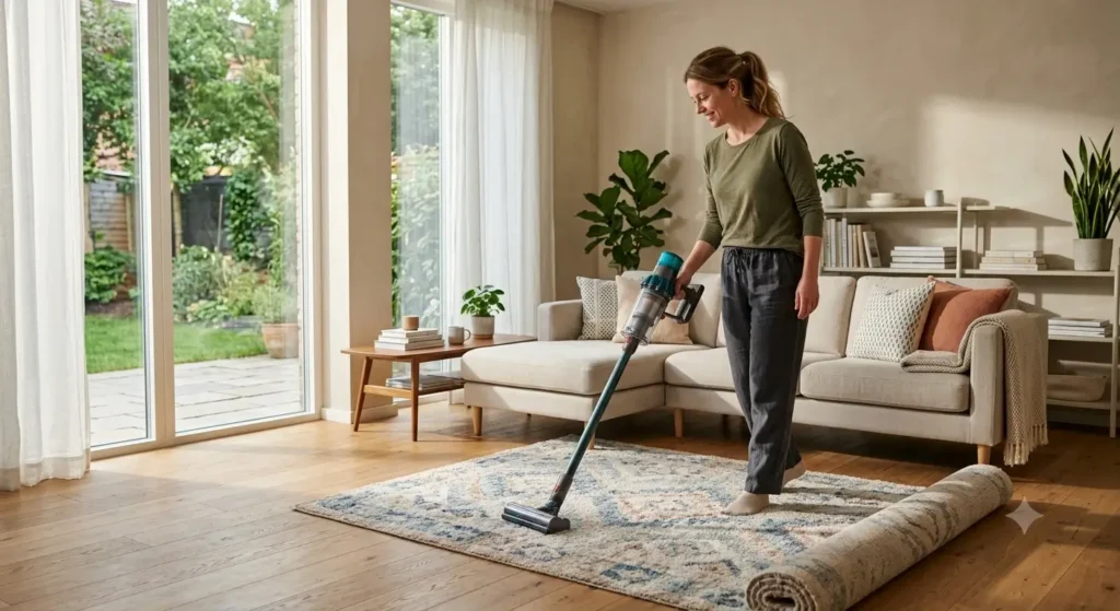 Cleaning and maintaining a modern area rug