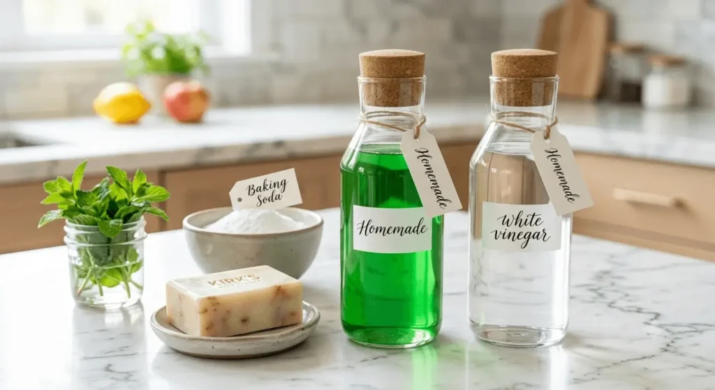 homemade liquid dishwasher detergent natural ingredients