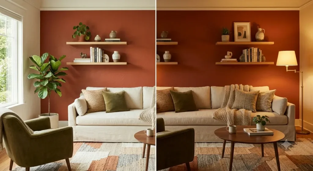 Best living room colors showing mood and lighting impact on interior walls